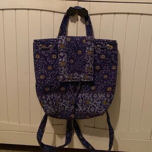 Quilted cotton backpack